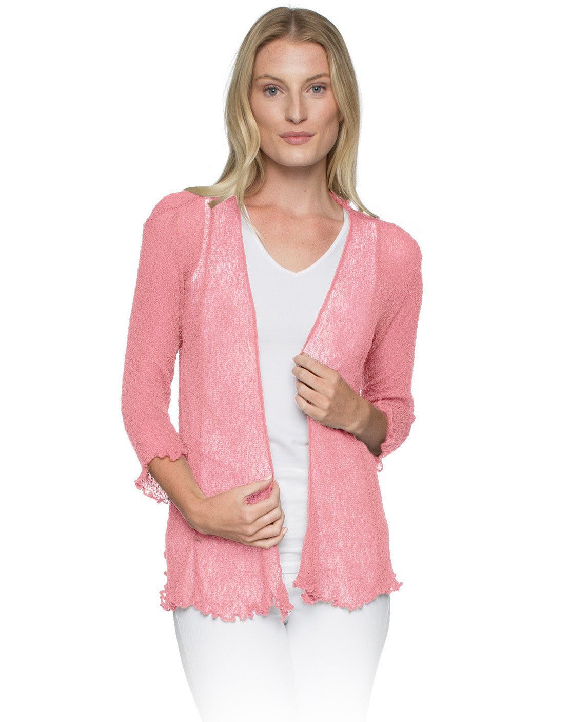 Lost River 869-20 BABY PINK Tissue Knit One Size Maui Jacket