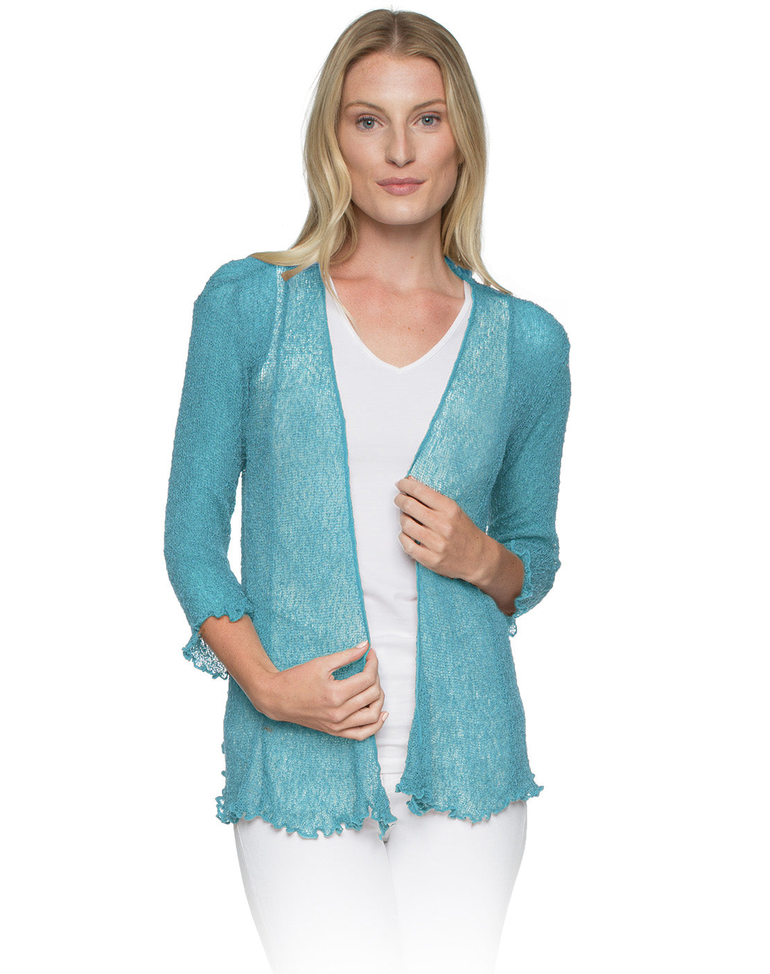 Lost River 869-218 CARIBBEAN BLUE Tissue Knit One Size Maui Jacket