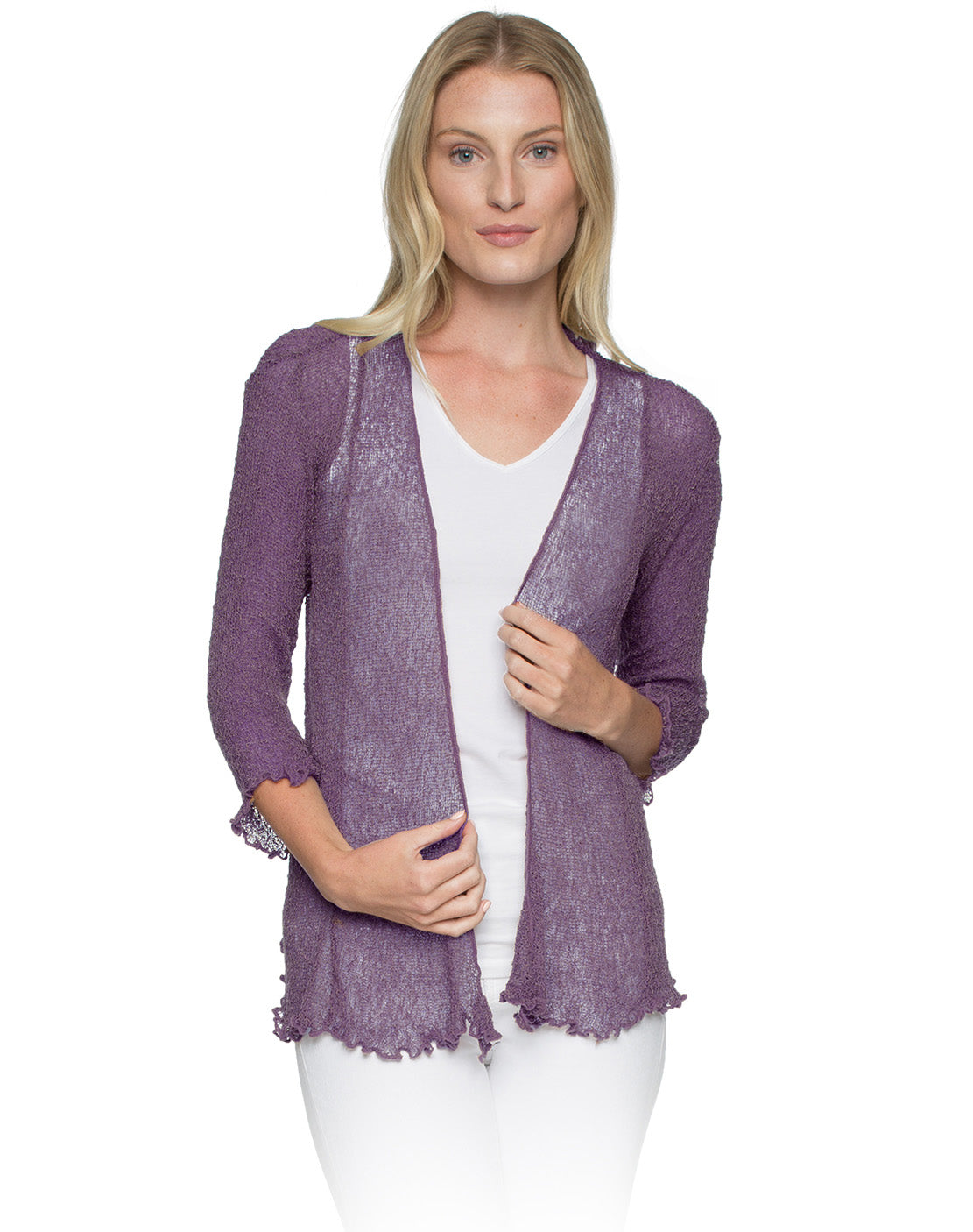 Lost River 869-24 PLUM Tissue Knit One Size Maui Jacket
