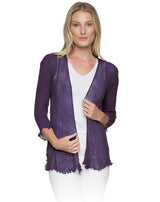 Lost River 869-38 EGGPLANT Tissue Knit One Size Maui Jacket