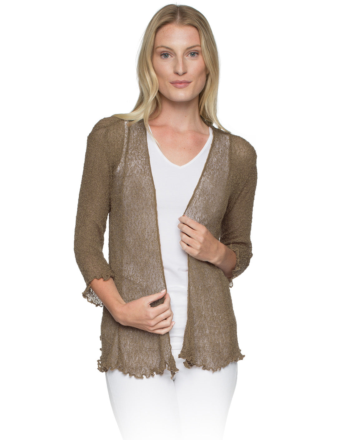 Lost River 869-48 HAZELNUT Tissue Knit One Size Maui Jacket