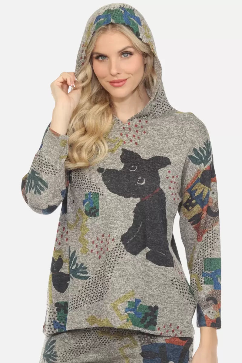 Inoah T515CNR ROCKY Brushed Long Sleeve Crew Neck A-Line Top