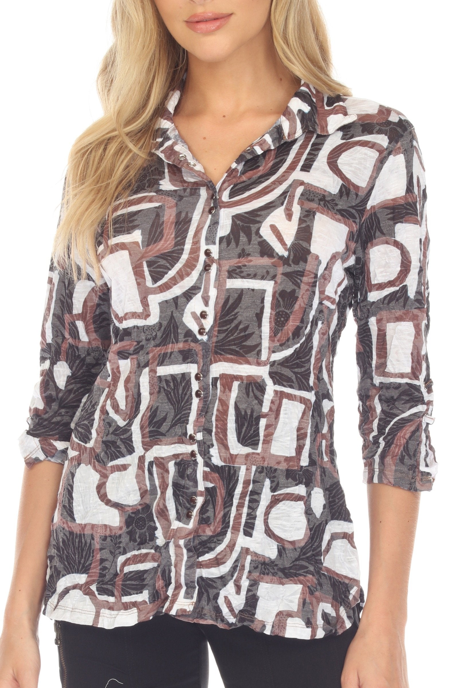 Carine BC24993 Mocha Muse Sabrina Shirt