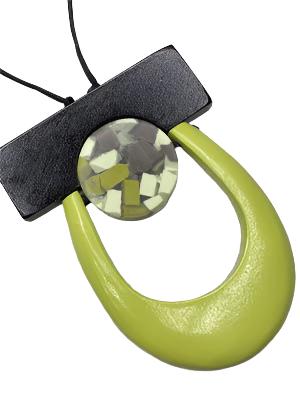 Alisha D NSC238 Lime and Black Short Choker Statement Necklace With Adjustable Cord