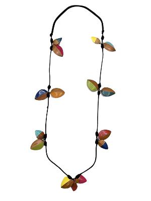 Alisha D NSC245 Multicolor Resin Leaf Long Statement Necklace with Adjustable Cord