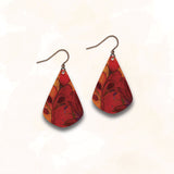 DC Designs SH24JE Red Flower Giclée Printed Earrings With Copper Ear Wires