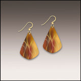 DC Designs SHNJE Red Gold Fan Giclée Printed Earrings With 14K Gold Filled Ear Wires