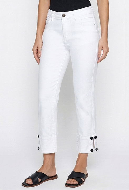 Ethyl Z4WHTWB White Button Cuff Pants