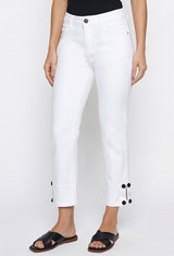 Ethyl Z4WHTWB White Button Cuff Pants