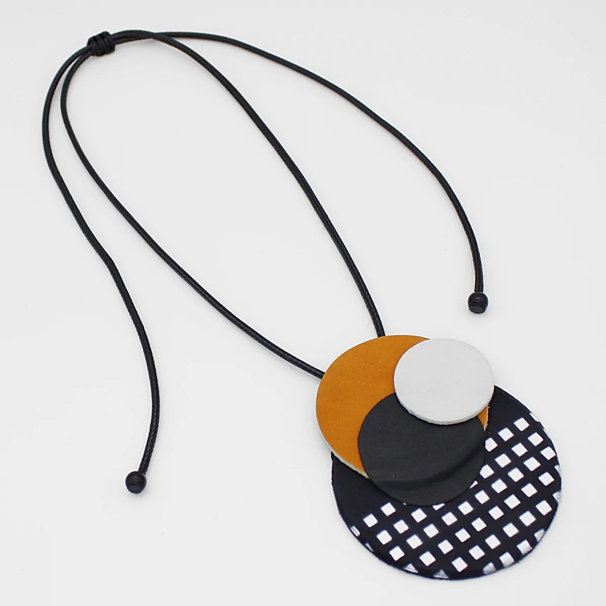 Sylca Camel Harper Leather Circle Necklace