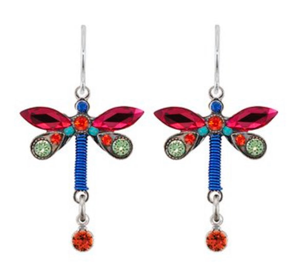 Firefly E34MC Petite Dragonfly Earrings Multicolor