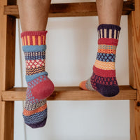 Solmate Socks SUNNY Upcycled Cotton Poly Blend Crew Socks
