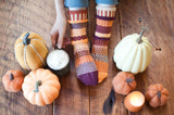 Solmate Socks PUMPKIN PIE Upcycled Cotton Poly Blend Crew Socks