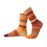 Solmate Socks PUMPKIN PIE Upcycled Cotton Poly Blend Crew Socks