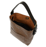 Joy Susan L8008-119 COCOA Hobo Handbag With Black Handle