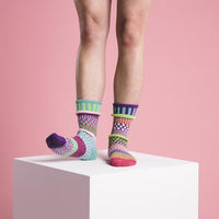 Solmate Socks DAHLIA Upcycled Cotton Poly Blend Crew Socks