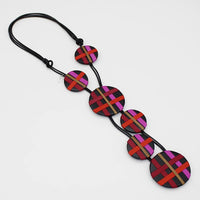 Sylca UN22N16F Fuchsia Circles of Ribbon Fiona Necklace