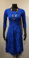 Alquema ADC544ROY Royal 3/4 Sleeve Smash Pocket Dress