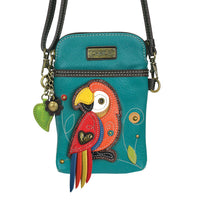 Chala 827PRR7 RED PARROT Crossbody Cell Phone Purse