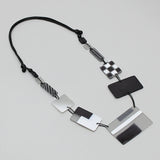 Sylca Black and White Monochromatic Audry Necklace