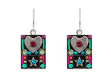 Firefly E244MC Talisman Rectangle Hearts & Stars Earrings Multicolor