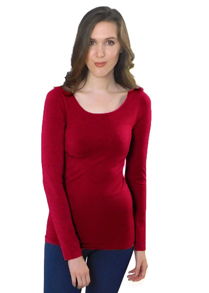 Elietian One Size Long Sleeve Top - Red