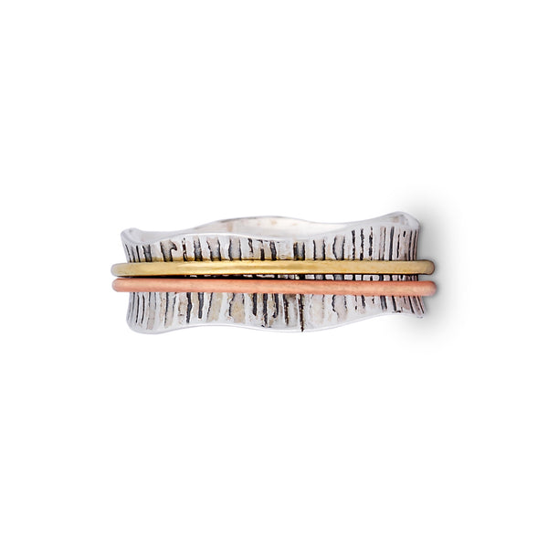 Ritual Ring SG0151 - Wavy Edge With Smooth Copper/Brass Spinners
