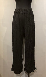 Shana 22605SBK BLACK Solid Crinkle Pants