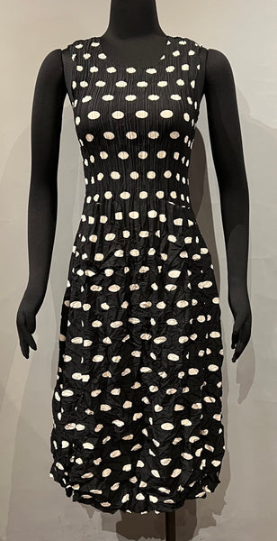 Alquema AD545ELL Black/White Elliptical Spot Sleeveless Smash Pocket Dress