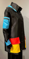 Oopéra J3201W1 Black & Multicolor Trim Stadium Jacket & Raincoat