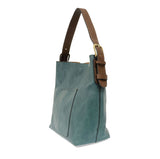 Joy Susan L8008-112 Teal-Ish Hobo Bag With Coffee Handle