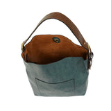 Joy Susan L8008-112 Teal-Ish Hobo Bag With Coffee Handle