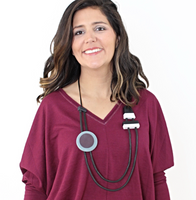 Sylca LS21N46 Black and White Shiloh Cord Necklace