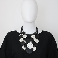 Sylca LS22N39BW Black and White Eclipse Necklace