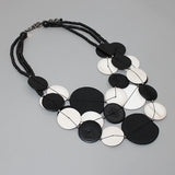 Sylca Black and White Eclipse Necklace