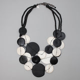 Sylca LS22N39BW Black and White Eclipse Necklace