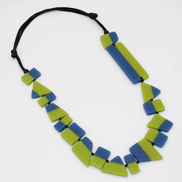 Sylca LS23N08 Lime and Blue Bria Artistic Necklace
