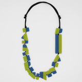 Sylca Lime and Blue Bria Artistic Necklace