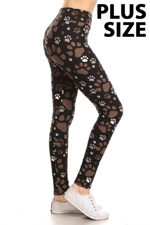 Leggings Depot PLUSSIZE PAW PRINTS LYXR933WYO Panterra Gallery