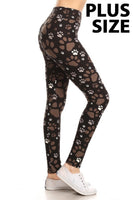 Leggings Depot PLUS-SIZE PAW PRINTS LYXR933WYO