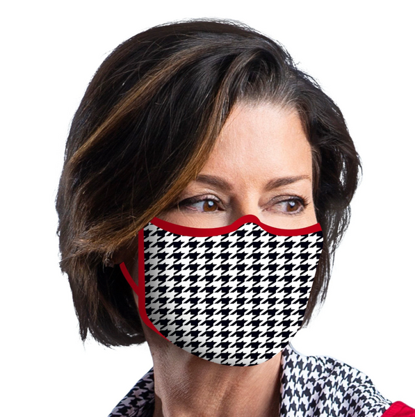 RainCaper CRIMSON HOUNDSTOOTH Face Mask