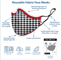 RainCaper CRIMSON HOUNDSTOOTH Face Mask