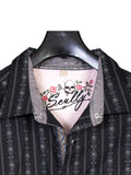 Scully Men’s Western Skull Shirt - Black With White Skulls