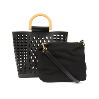 Joy Susan L8058-00 Black Madison Cut Out Tote