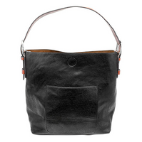 Joy Susan L8008-00 BLACK Hobo Bag With Cedar Handle