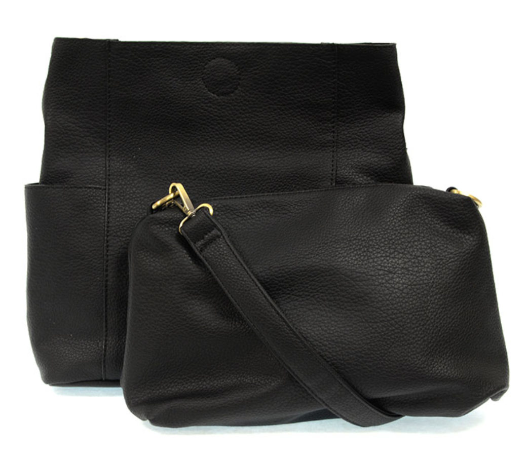 Joy Susan L8089-00 Black Kayleigh Side Pocket Bucket Bag