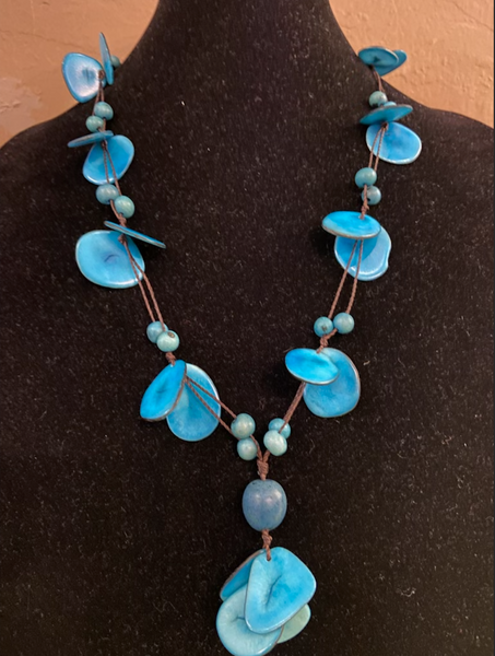 Canoa TASSELS Turquoise Tagua Necklace