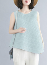 Vanité Couture Soft Mint Pleated Sleeveless Top One Size 81936SM