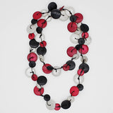 Sylca UN22N08RD Red Black and White Disk Donna Necklace