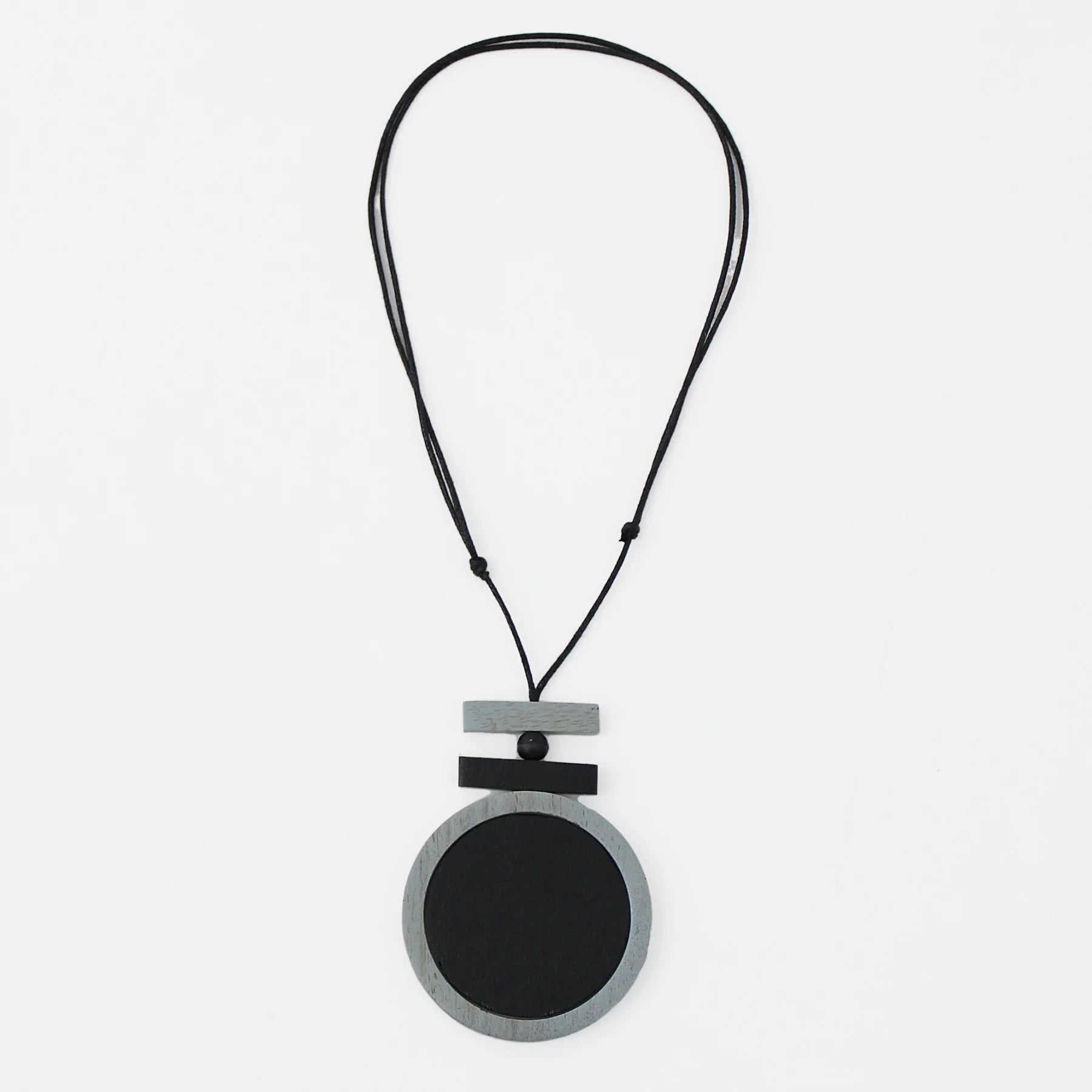 Sylca DW22N07BK Black and Grey Harley Pendant Necklace